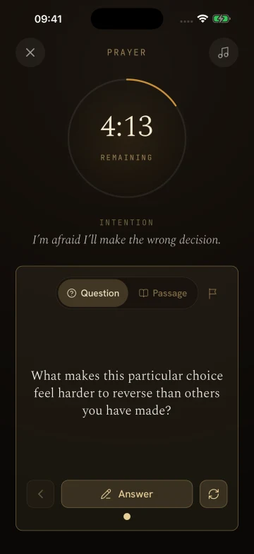 A guided question during prayer in Lampada