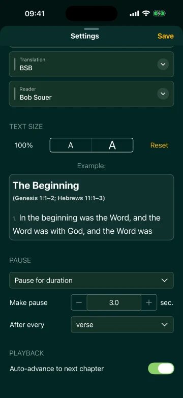 Adjusting pauses between verses during playback