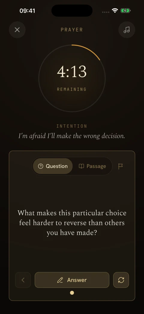 A guided question during prayer in Lampada