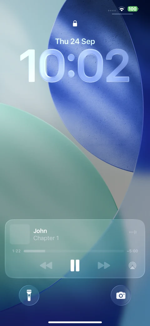 Bible Garden audio player on the iPhone lock screen