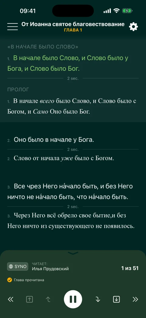 Иоанна 1 в Мультичтении: Синодальный перевод и перевод Кулаковых