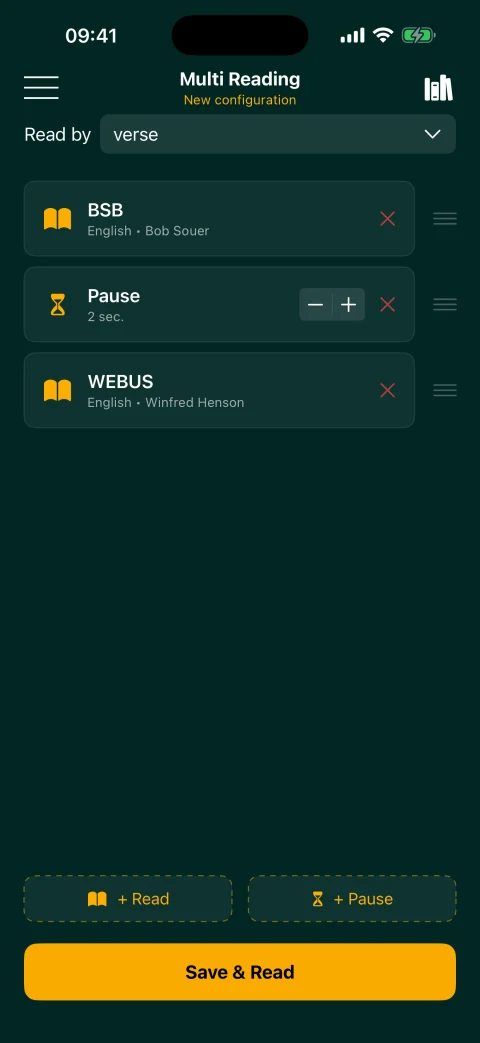 Choosing two translations for Multi Reading